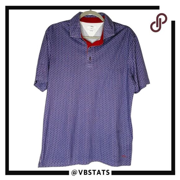 BRAX Men's Ultralight Easy Care Pico Short Sleeve Polo Shirt Purple Large - Picture 1 of 7